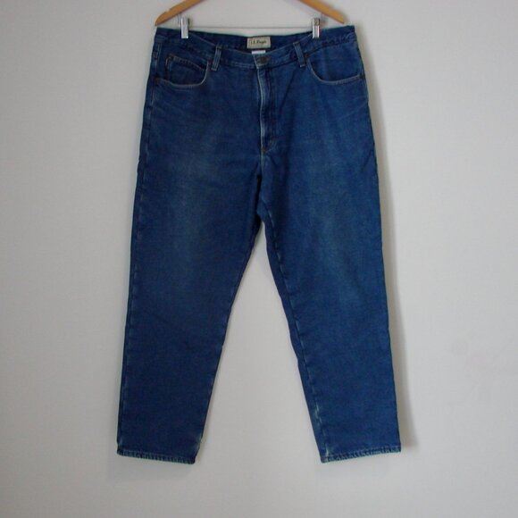 LL Bean Classic Fit Jeans Fleece Lined Work Wear Size 40 x 32 - Picture 4 of 16